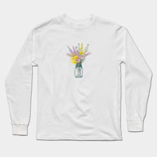 Bouquet in a Mason Jar Long Sleeve T-Shirt